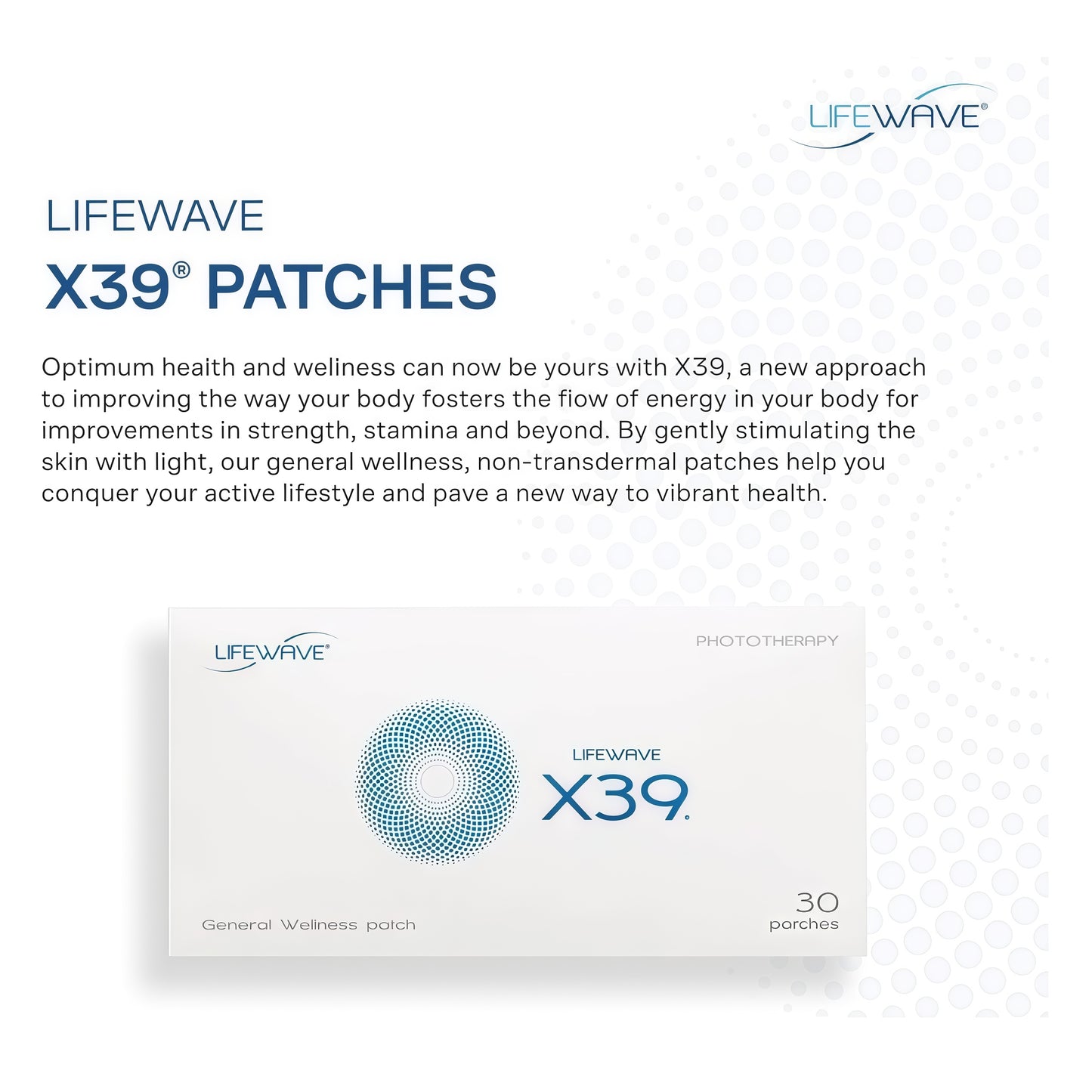 LifeWave X39 Patches - Supports Improvements of Strength and Stamina - Supports Improved Exercise Performance - No Drugs or Stimulants - Innovative Patch Technology for Enhanced Wellness - 30 Patches