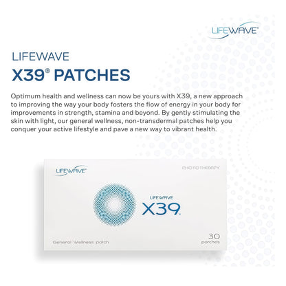 LifeWave X39 Patches - Supports Improvements of Strength and Stamina - Supports Improved Exercise Performance - No Drugs or Stimulants - Innovative Patch Technology for Enhanced Wellness - 30 Patches